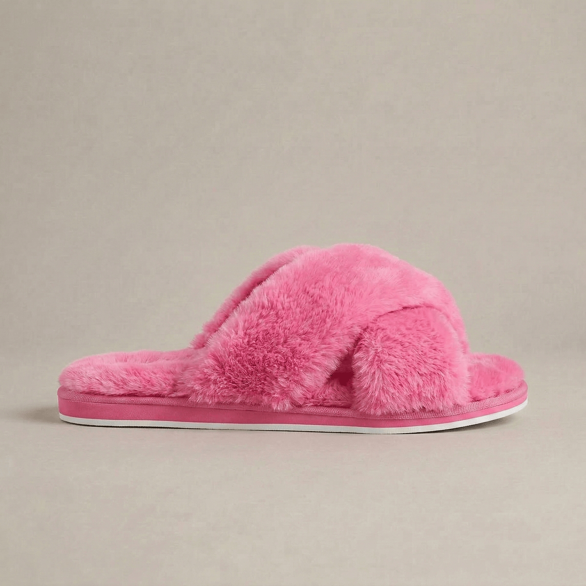 Claquette Fourrure Croisée