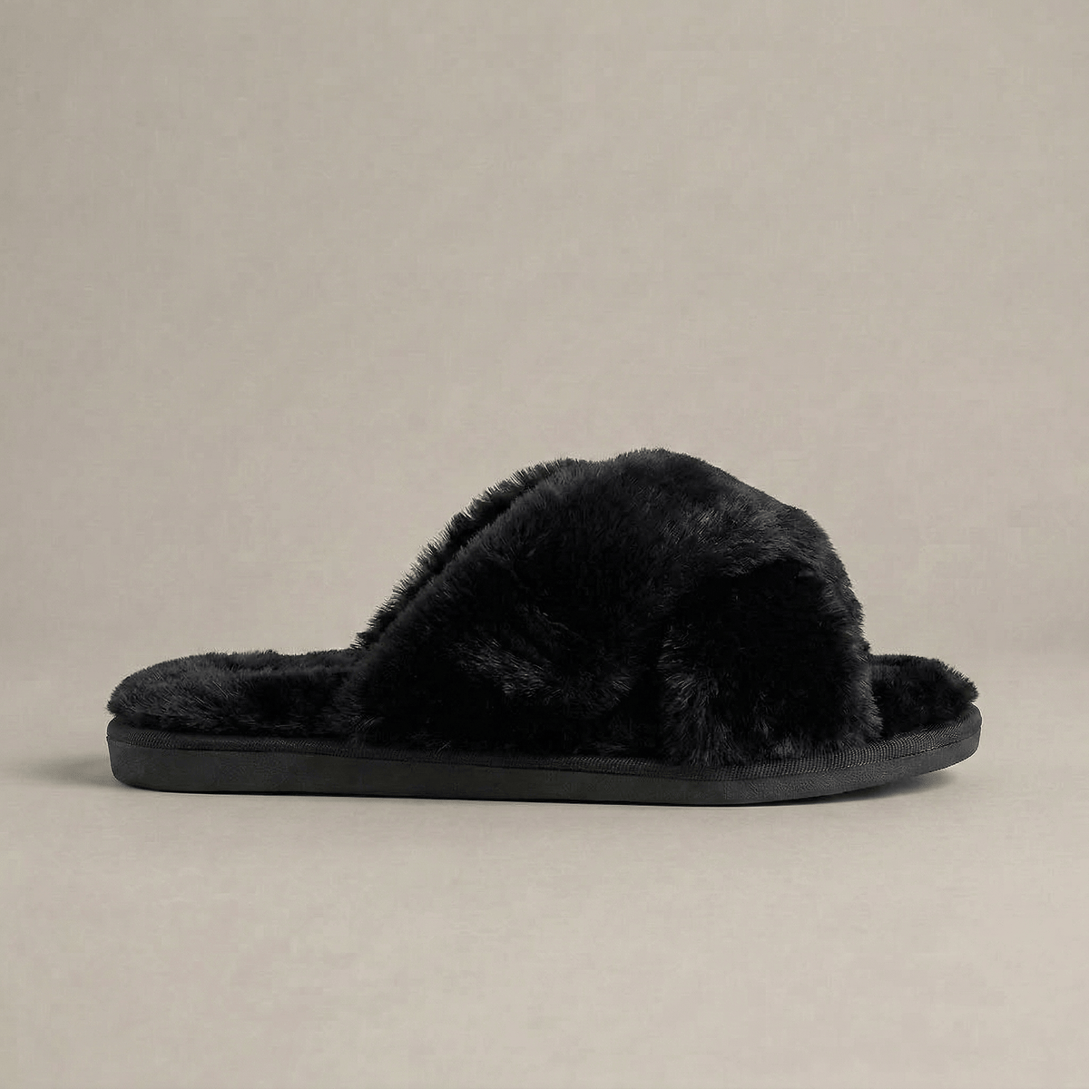 Claquette Fourrure Croisée