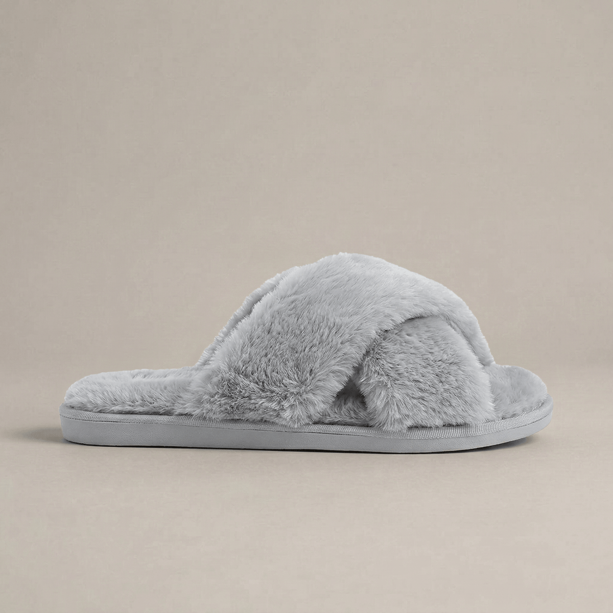 Claquette Fourrure Croisée