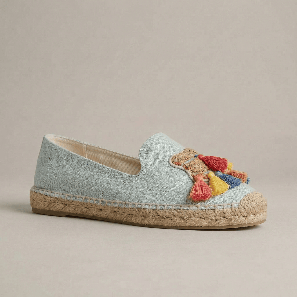 Espadrille Bleue Brodée Femme