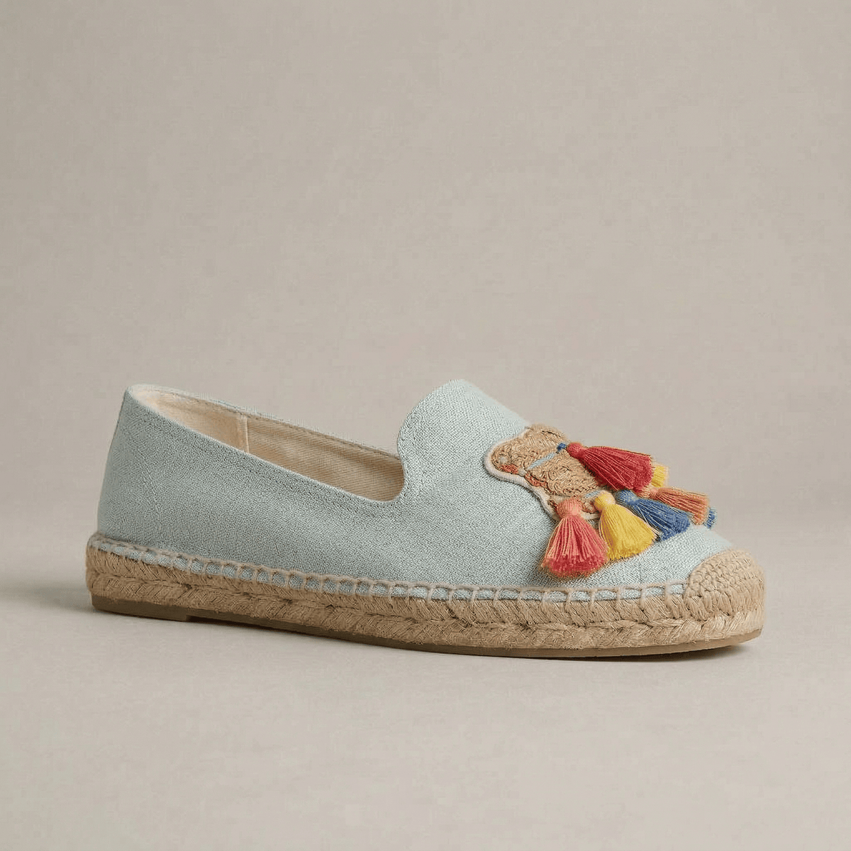 Espadrille Bleue Brodée Femme