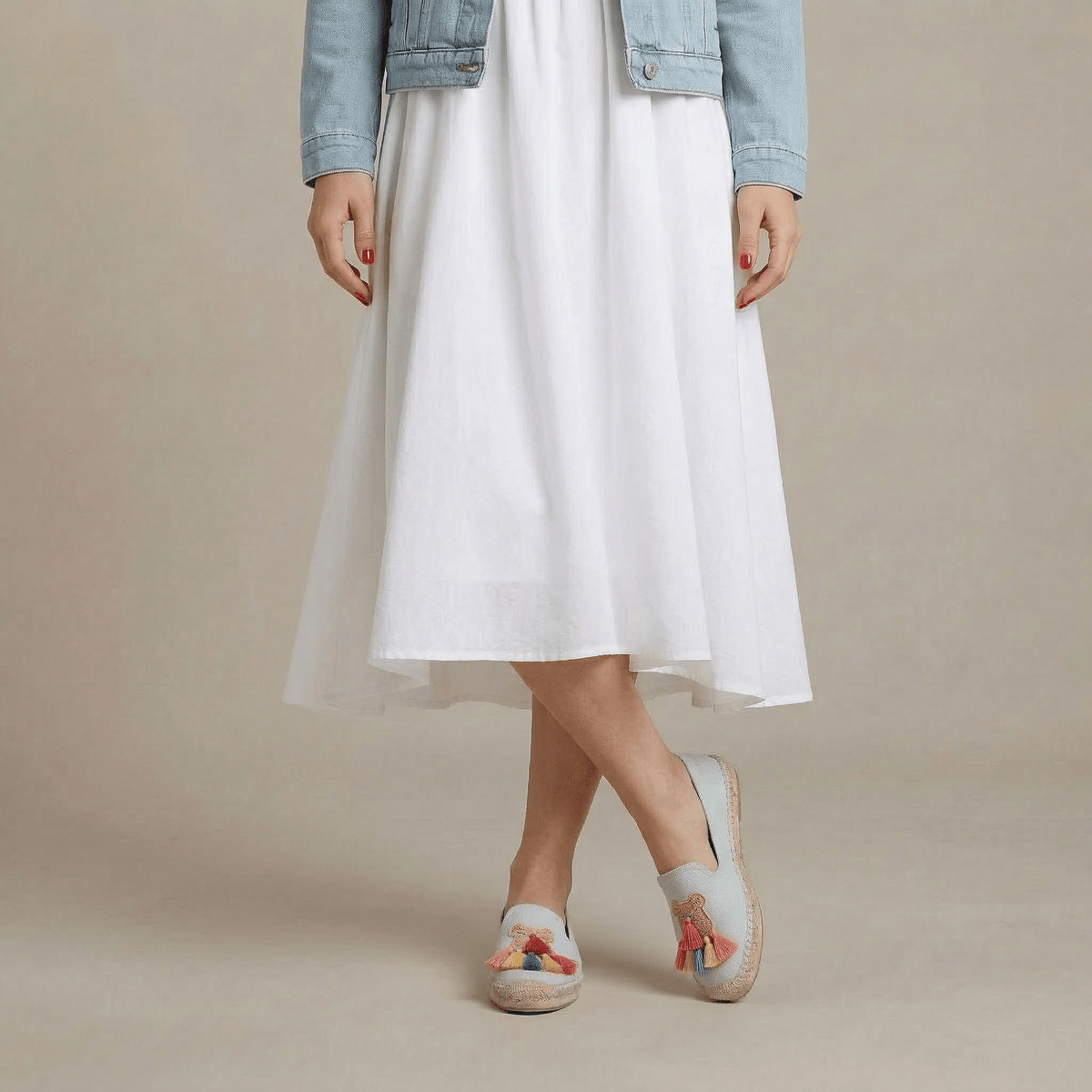 Espadrille Bleue Brodée Femme