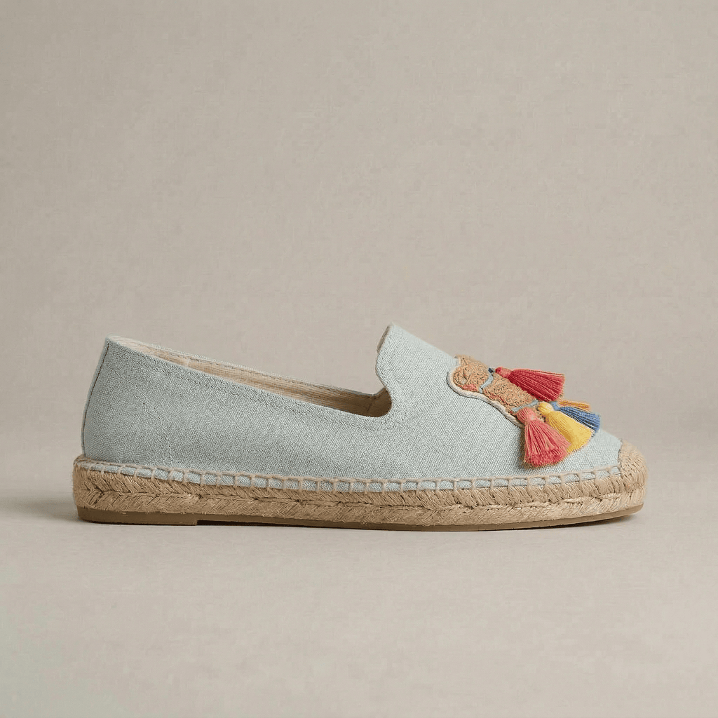 Espadrille Bleue Brodée Femme