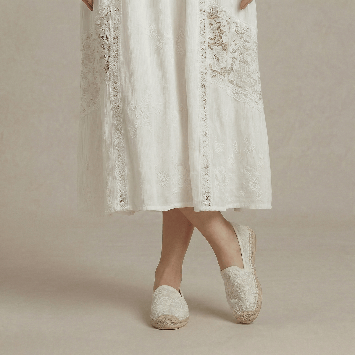 Espadrille Dentelle Femme