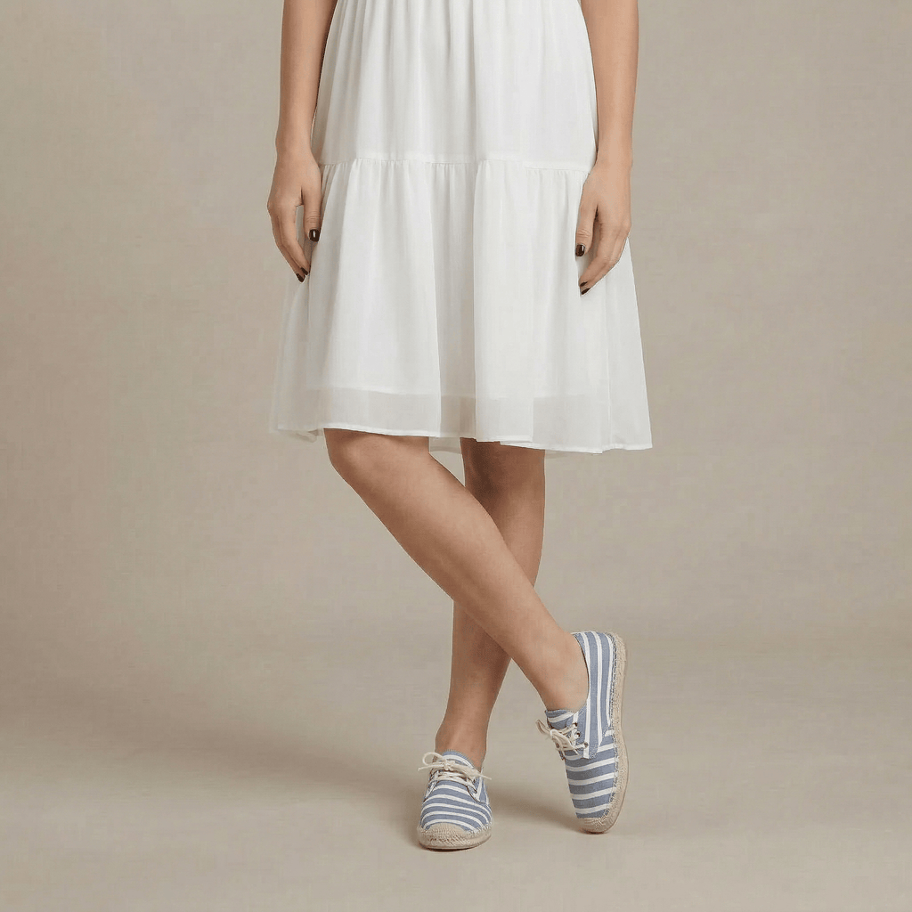 Espadrille Femme Coton Bleu