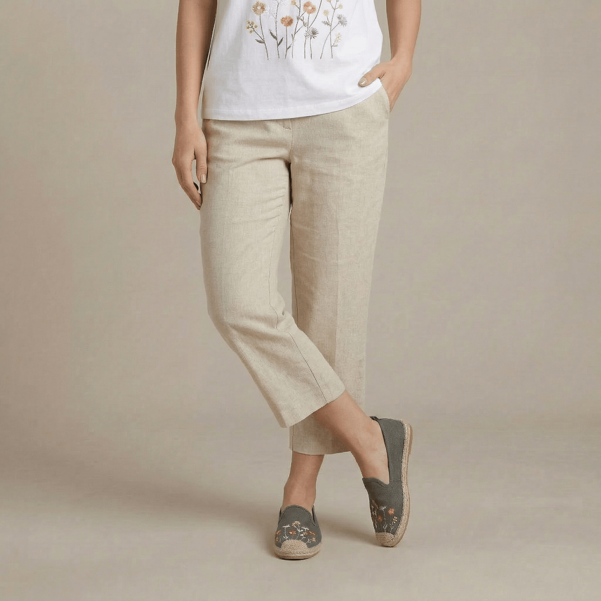 Espadrille Fleurs Brodées Femme