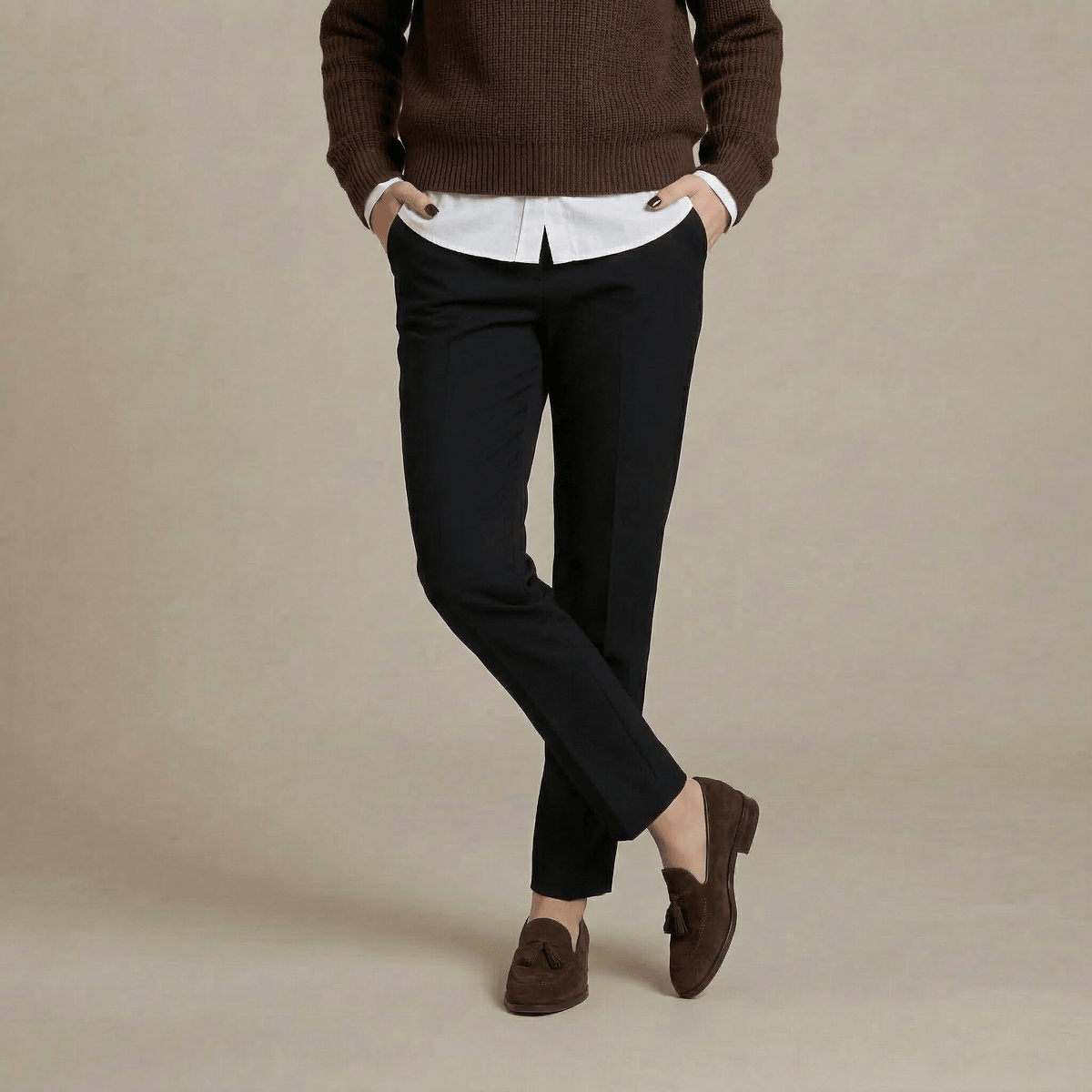 Mocassin Daim Frange Femme