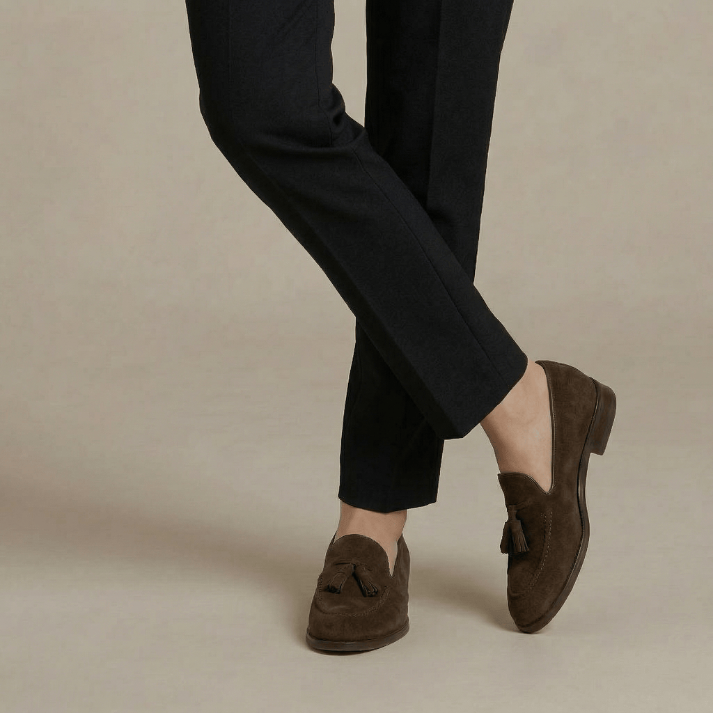 Mocassin Daim Frange Femme