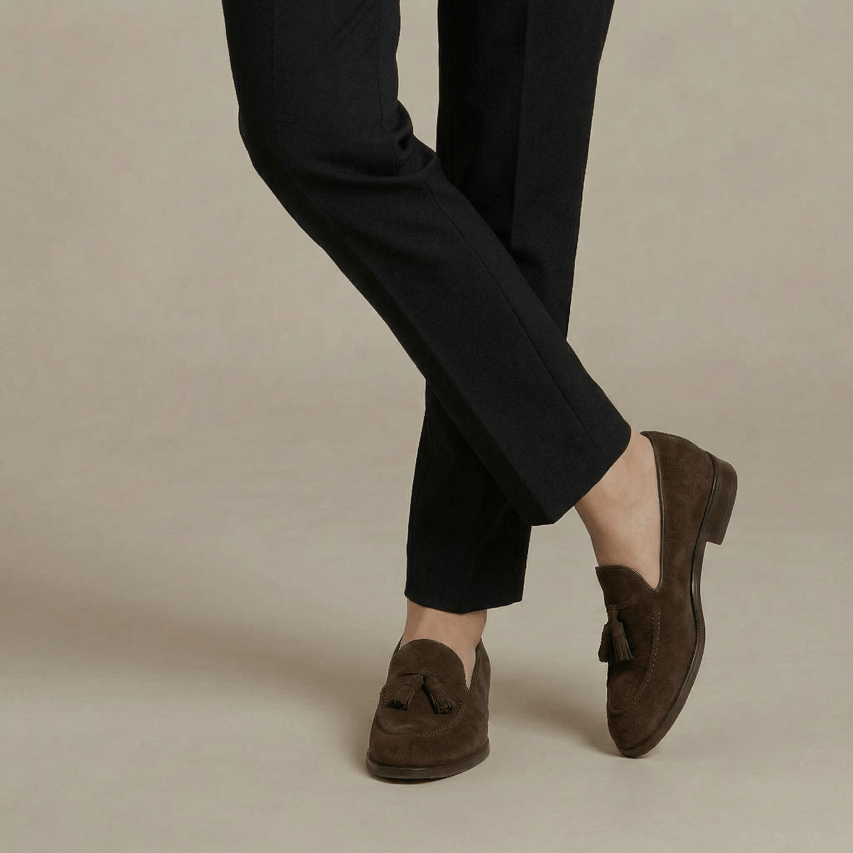 Mocassin Daim Frange Femme