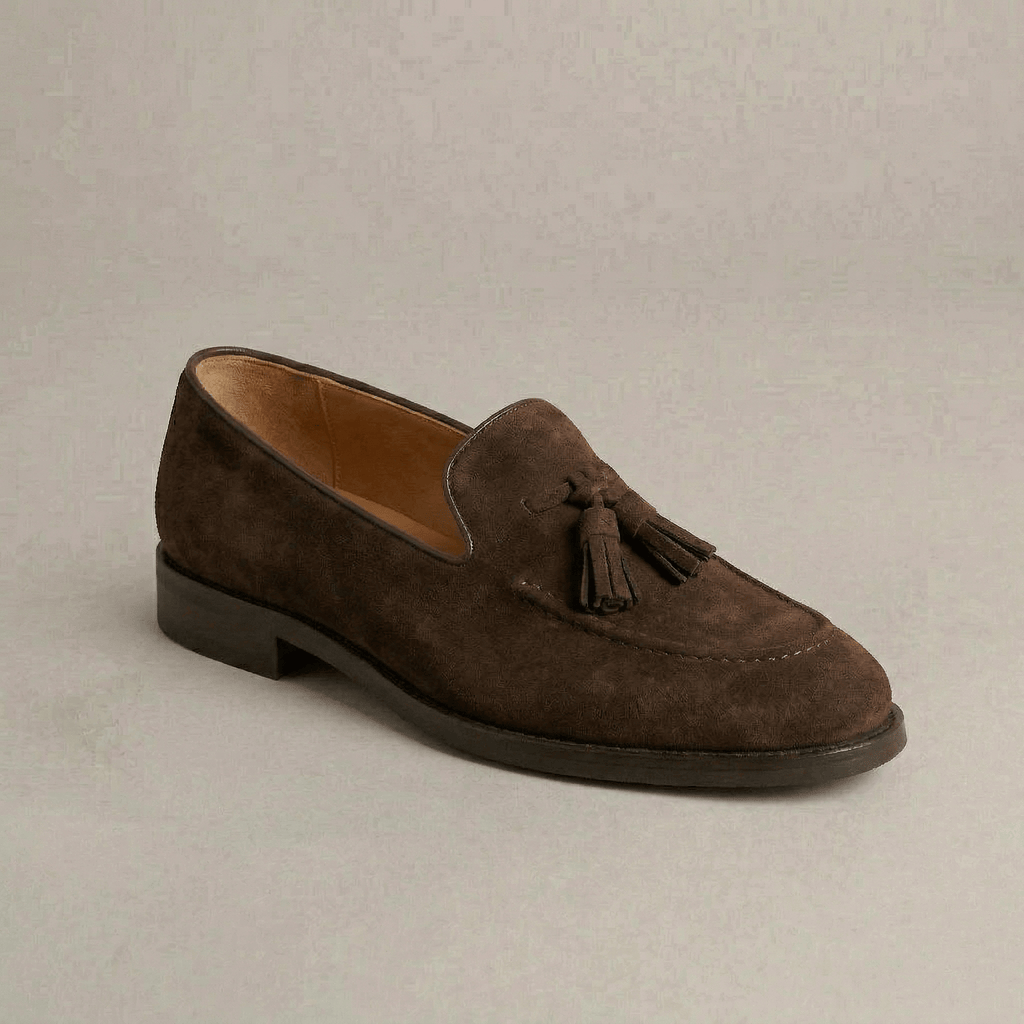 Mocassin Daim Frange Femme