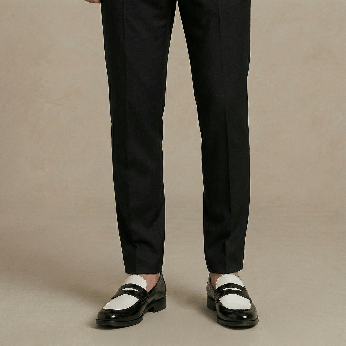 Mocassin Noir et Blanc Homme