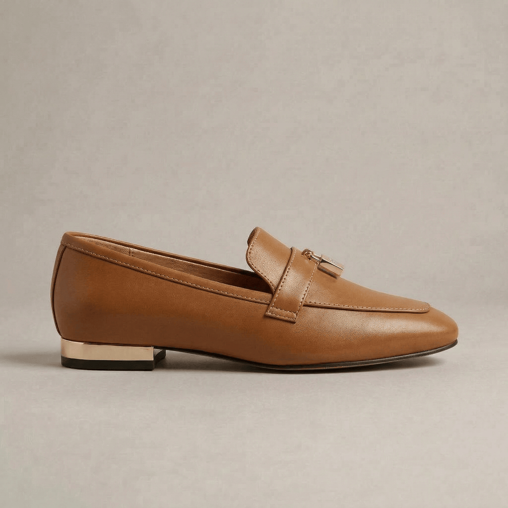 Mocassin Talon Doré Femme