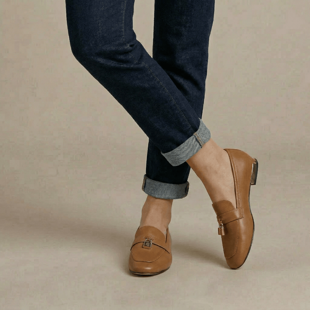 Mocassin Talon Doré Femme