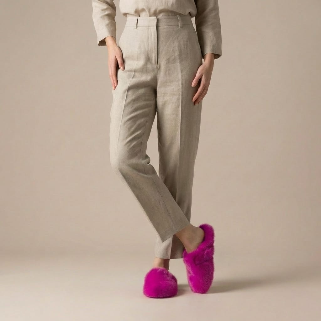 Mule Chausson Fourrure Femme