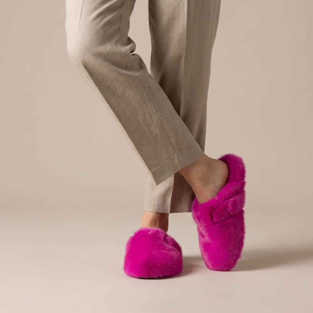 Mule Chausson Fourrure Femme