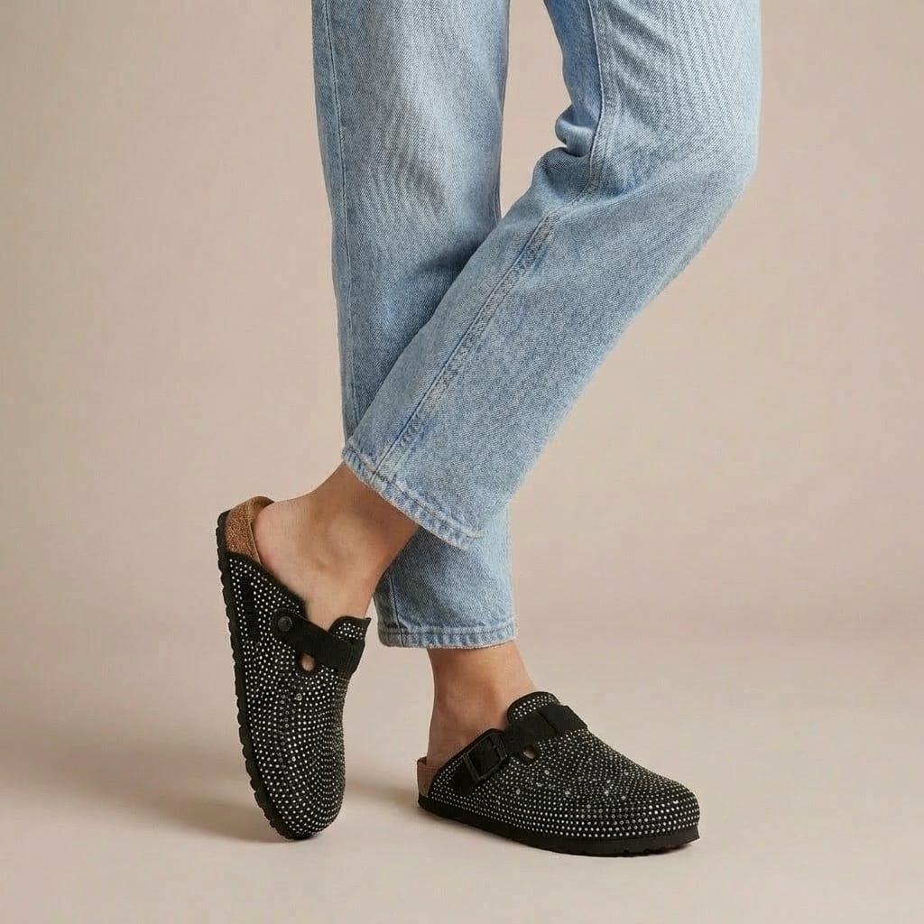 Mule Fermée avec Strass