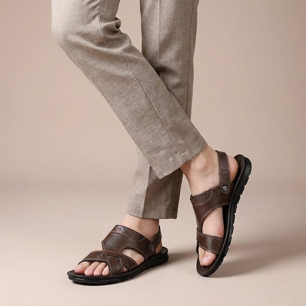 Sandale de Marche Homme Cuir
