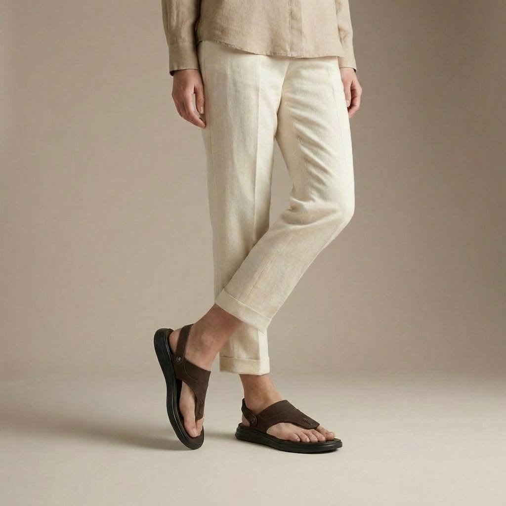 Sandale Tong Cuir Homme