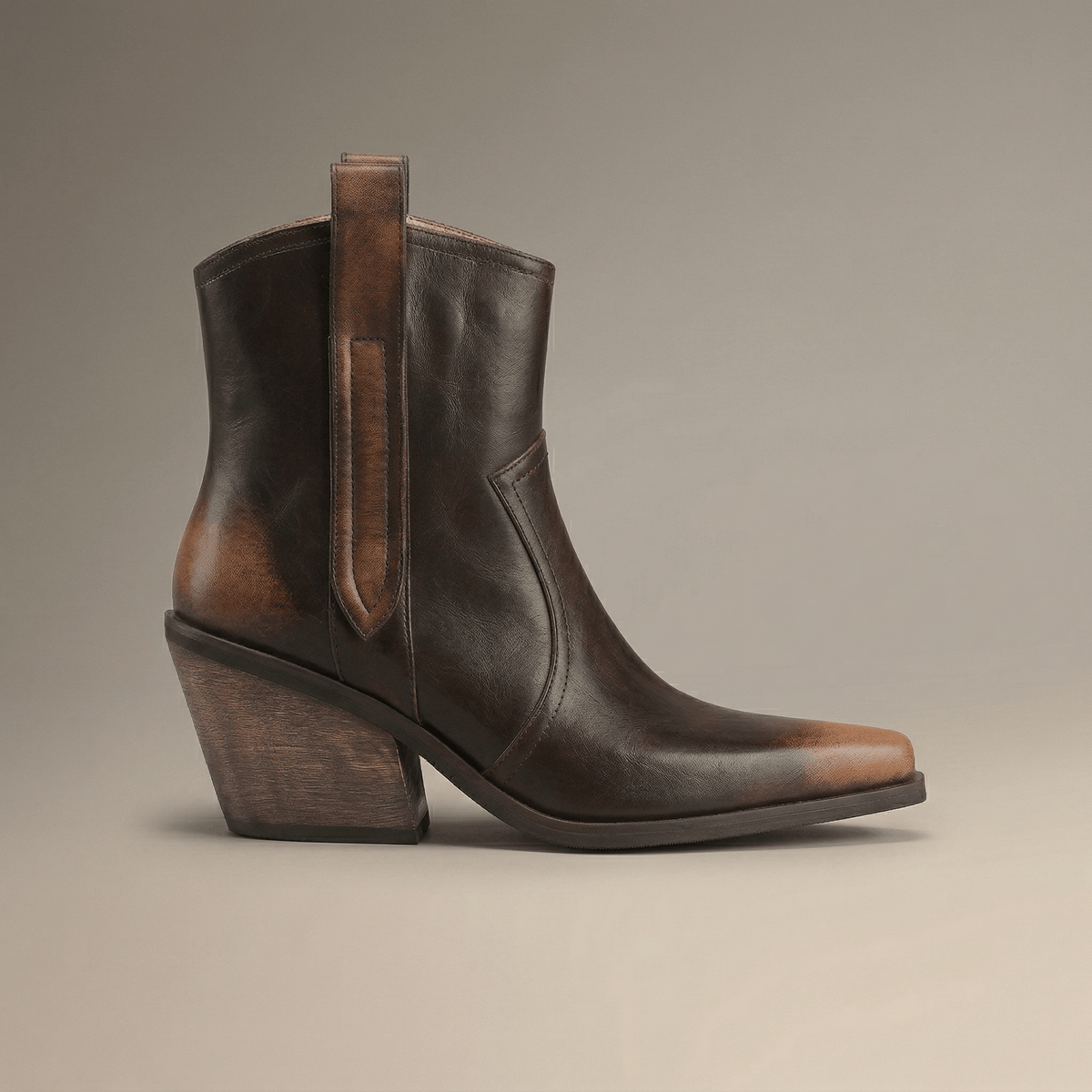 Santiag Bottine Cuir Femme