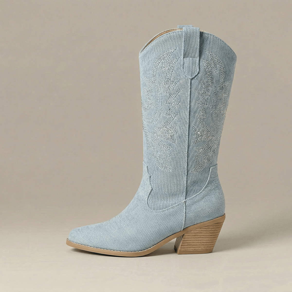 Santiag Brodée Denim Femme