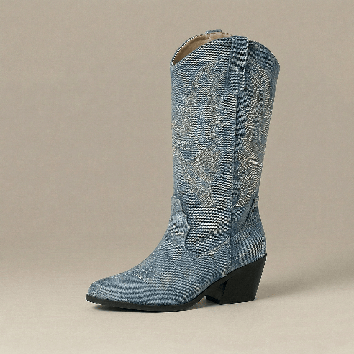 Santiag Brodée Denim Femme