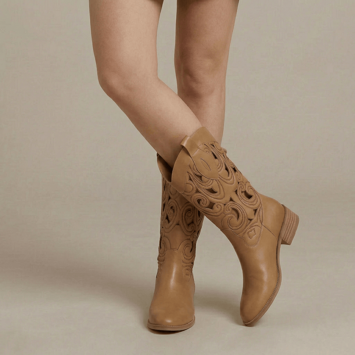 Santiag Femme Cuir Ajourée