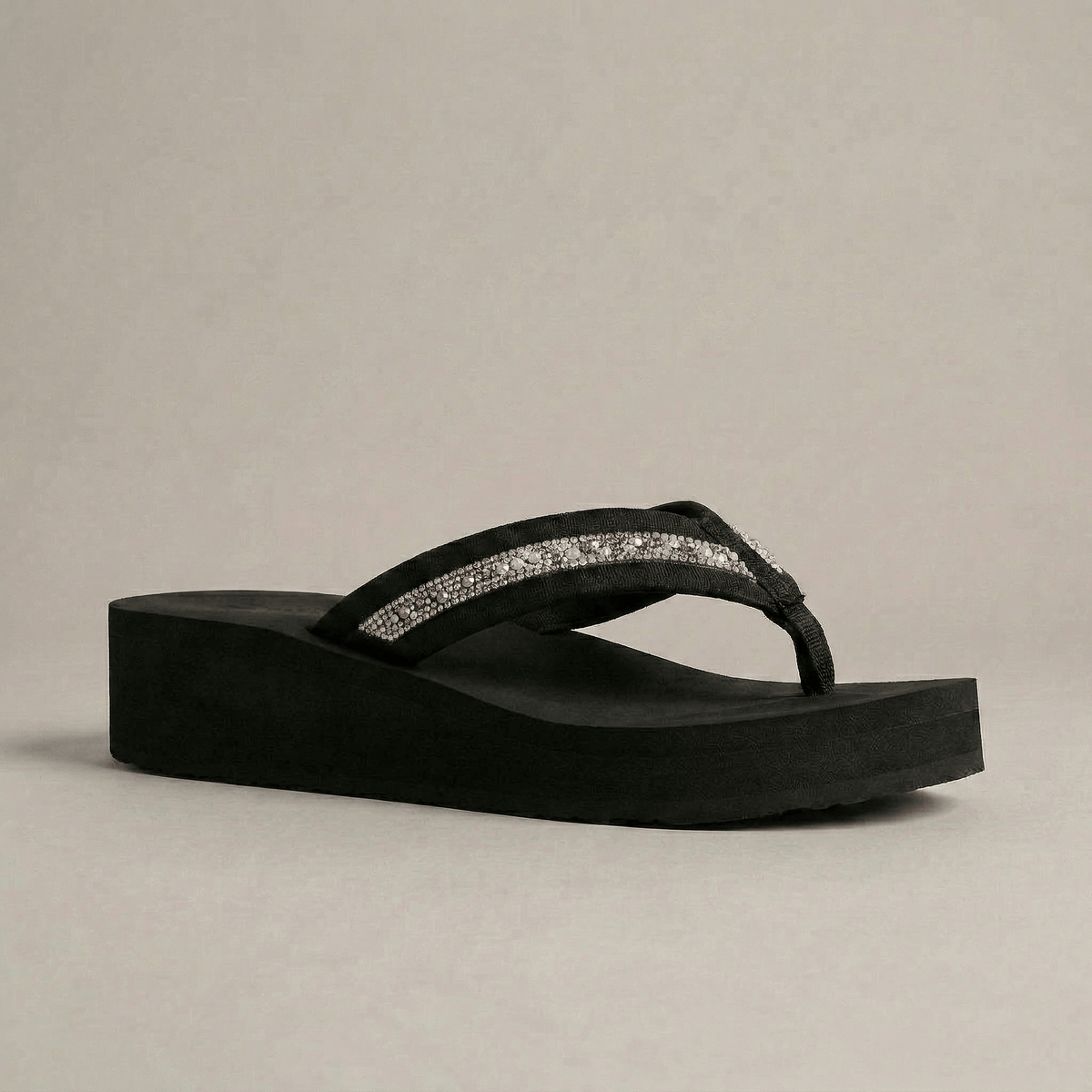 Tong Compensée Strass