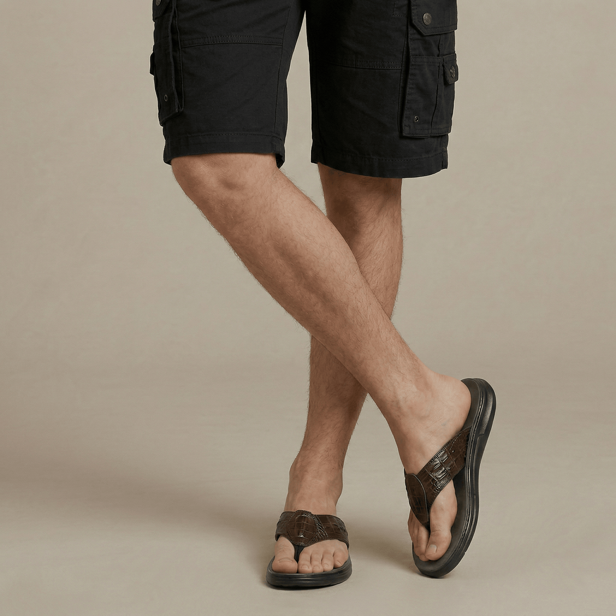 Tongs Homme Confortable Cuir